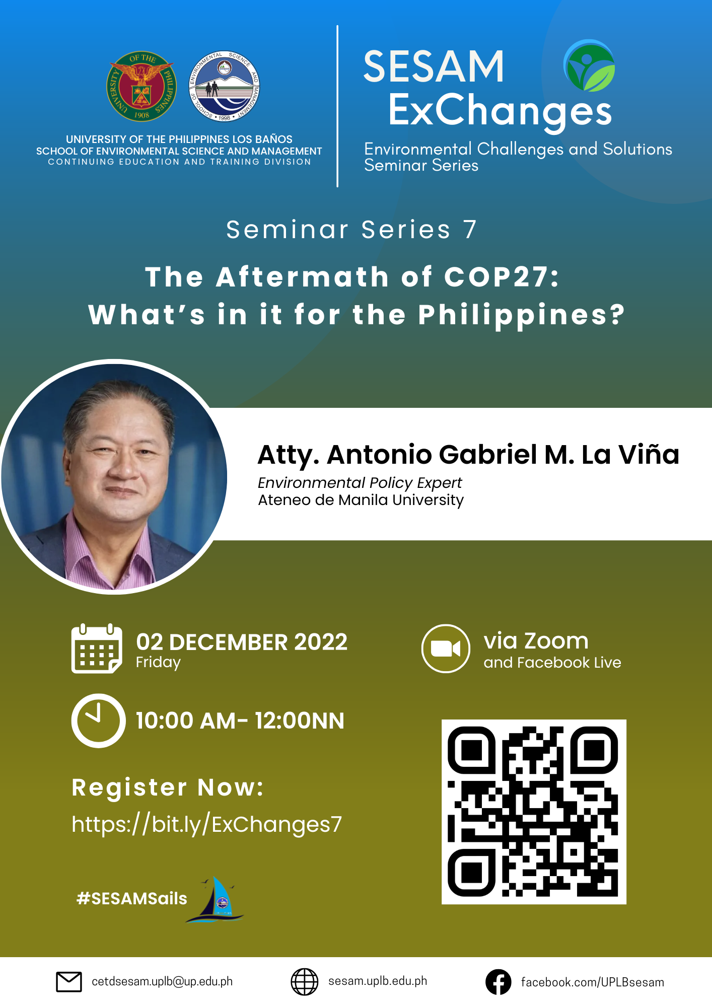 Environmental policy expert Attorney Tony Laviña will discuss COP27 in the ‘ExChanges’