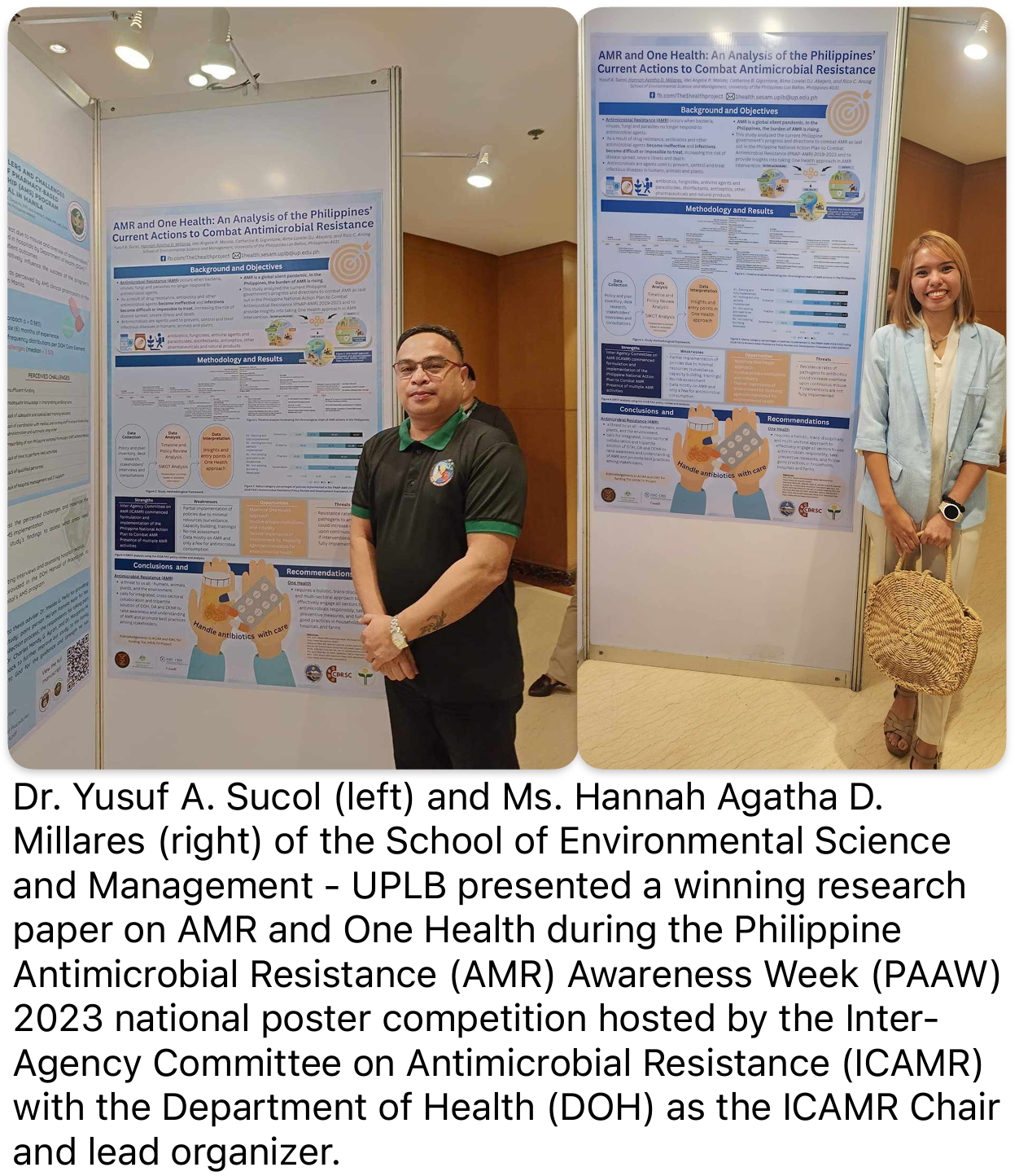 1HEALTH Project wins first place in the national antimicrobial resistance poster competition in the PAAW 2023